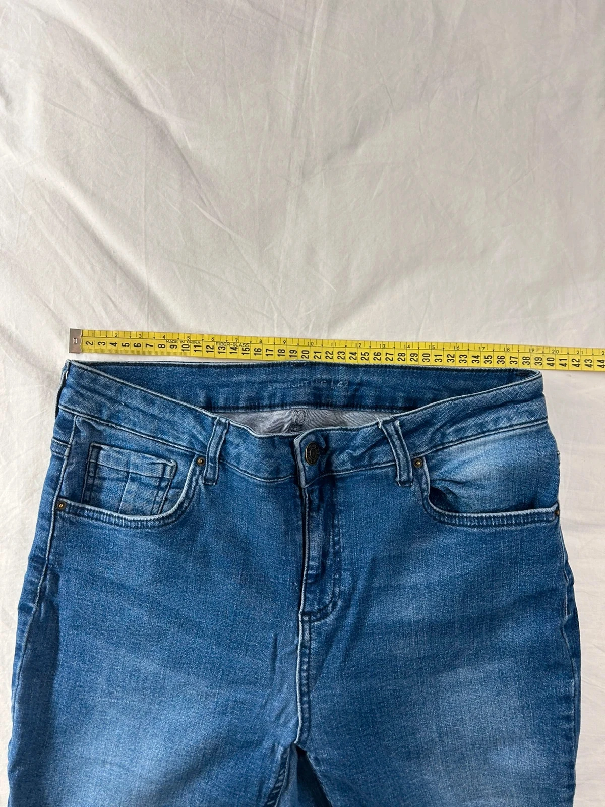 Uitlopende marineblauwe jeans vintage maat 42 – photo 8